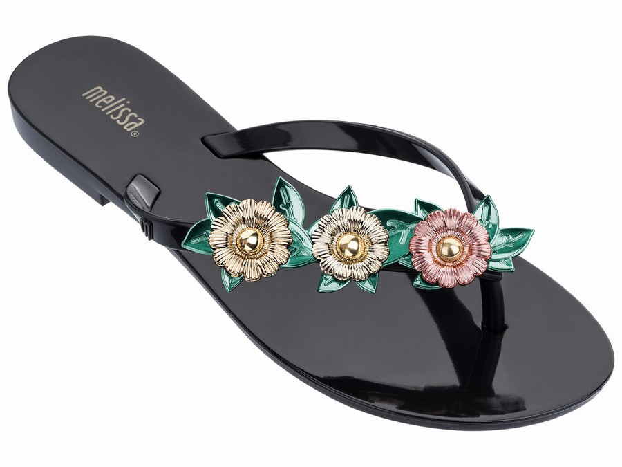 Chanclas Melissa Harmonic Nature Mujer - Negras - Argentina HVR-589321